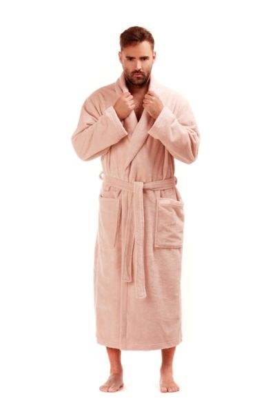 TAMPA dlouhý župan s šálovým límcem - Oříšková, vel. L, galerie